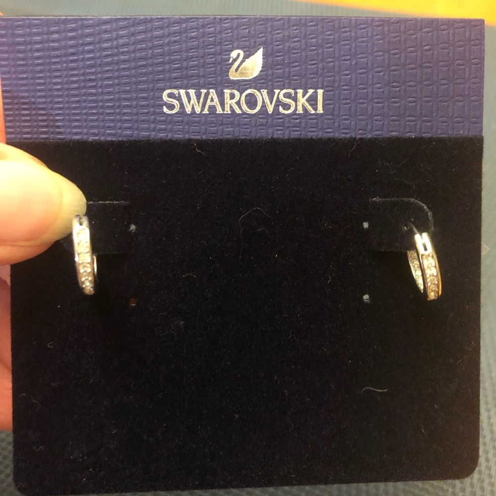 Small hoop Swarovski earrings